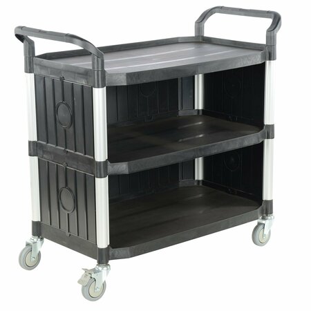 VESTIL Commercial Cart, 43x20, 3 Shelf, Panels, Steel, 3 Shelves, 550 lb CSC-P